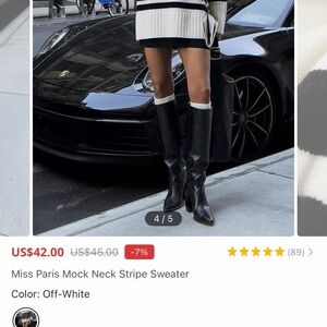 BRAND NEW Commense Off-White Cowl Neck Sweater